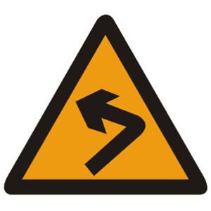 <b>向左急彎路標志</b>圖片