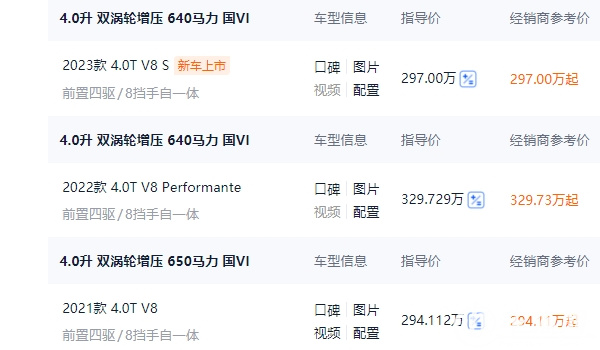 蘭博基尼suv2022款價格 蘭博基尼suv2022款售價294.11萬元