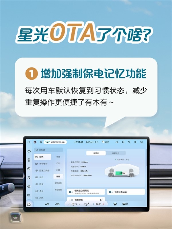 五菱星光正式迎來(lái)首次OTA升級(jí) 增加強(qiáng)制保電記憶功能